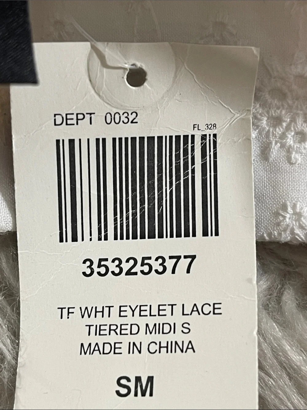 Thorn & Fable White Eyelet & Lace Tiered Midi Skirt White Size Small NEW